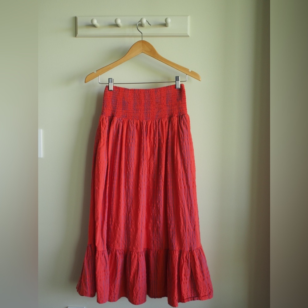 Seersucker Maxi Skirt